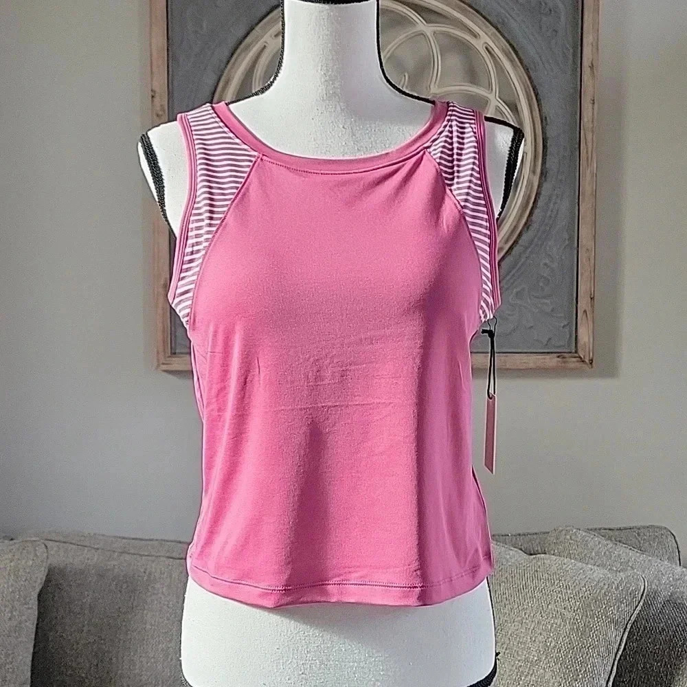 Sincerely Jules Golf‎ Tennis Workout Yoga Appearl Shelf Bra Women Sz Large Pink